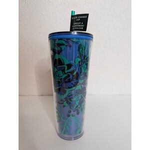 Starbucks New 2022 Color Changing Holiday Blue Green Berry Corsage Tumbler Cup